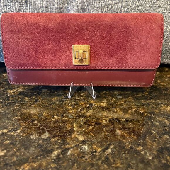 Michael Kors Handbags - Michael Kors Women's Maroon Slim Wallet with Logo Accents